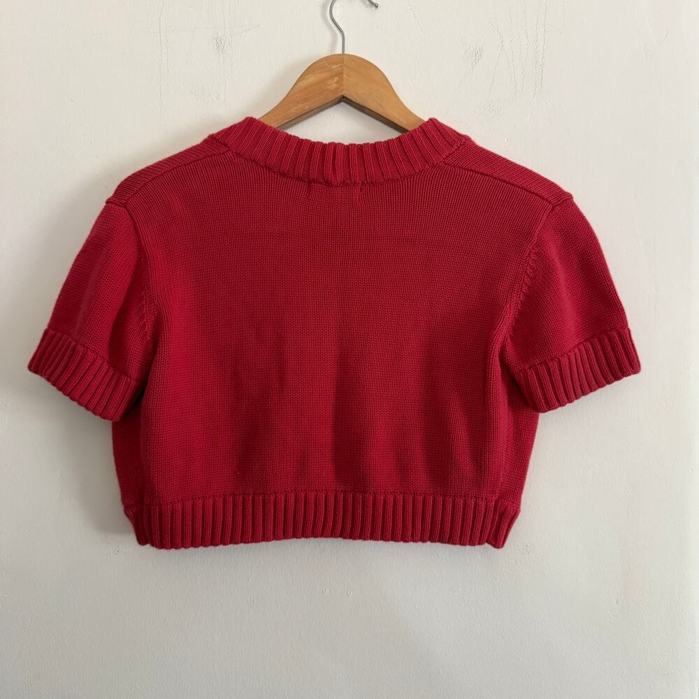 Y2K Vintage 100% Cotton Short Sleeve Shrug Sweater | Old Navy | Medium - Picture 2 of 4